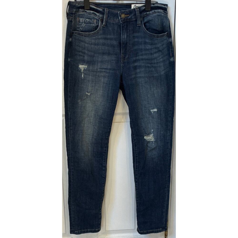 Cosmic Blue Love Sz27 Women’s Hi Rise Medium Wash High Rise Distressed Stretch